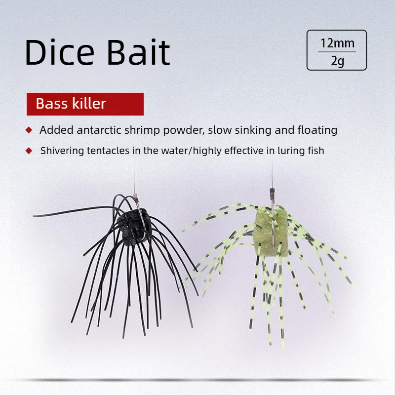 Dice bait luya perch bait mandarin fish bait sun bait black pit stealing donkey square rubber slow sink fishing soft bait