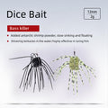 Dice bait luya perch bait mandarin fish bait sun bait black pit stealing donkey square rubber slow sink fishing soft bait