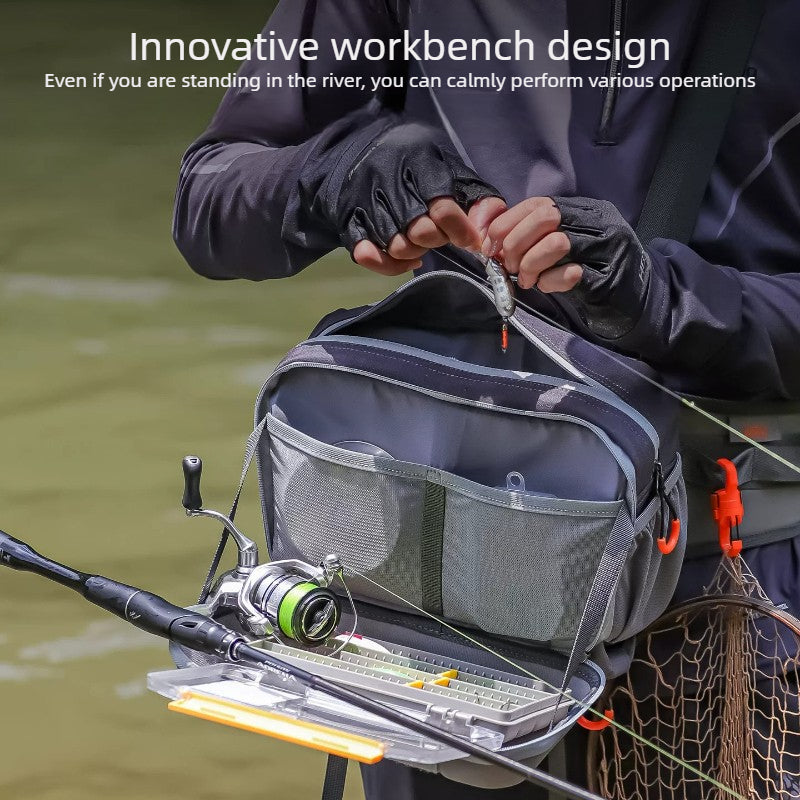 New Luya Bag Multifunctional Waterproof Fanny Pack Fishing Tackle Backpack One Shoulder Crossbody Bag for Anglers