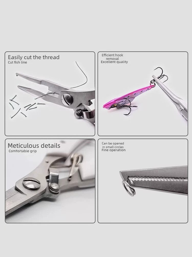 Multifunctional Lure Pliers, Special‑Purpose PE Line Cutter, Hook Remover, Fishing Pliers Scissors, Hook‑Tying Pliers, Fish Gripper
