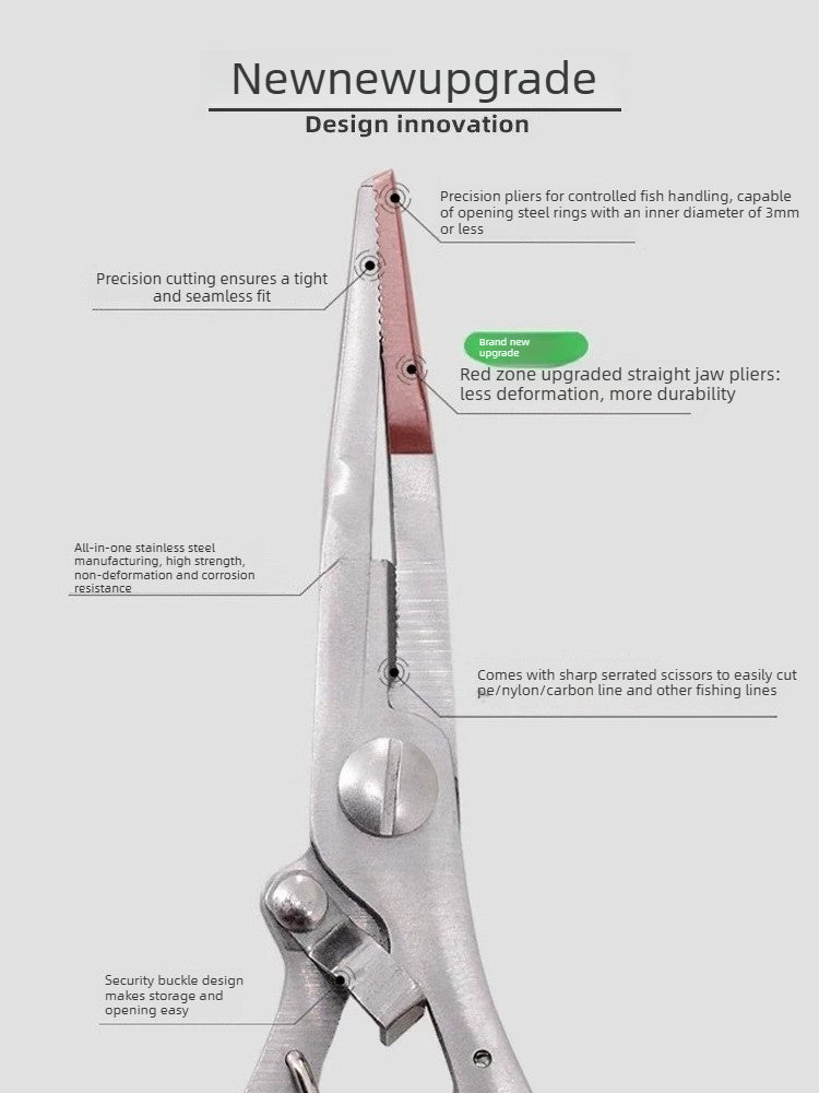 Multifunctional Lure Pliers, Special‑Purpose PE Line Cutter, Hook Remover, Fishing Pliers Scissors, Hook‑Tying Pliers, Fish Gripper