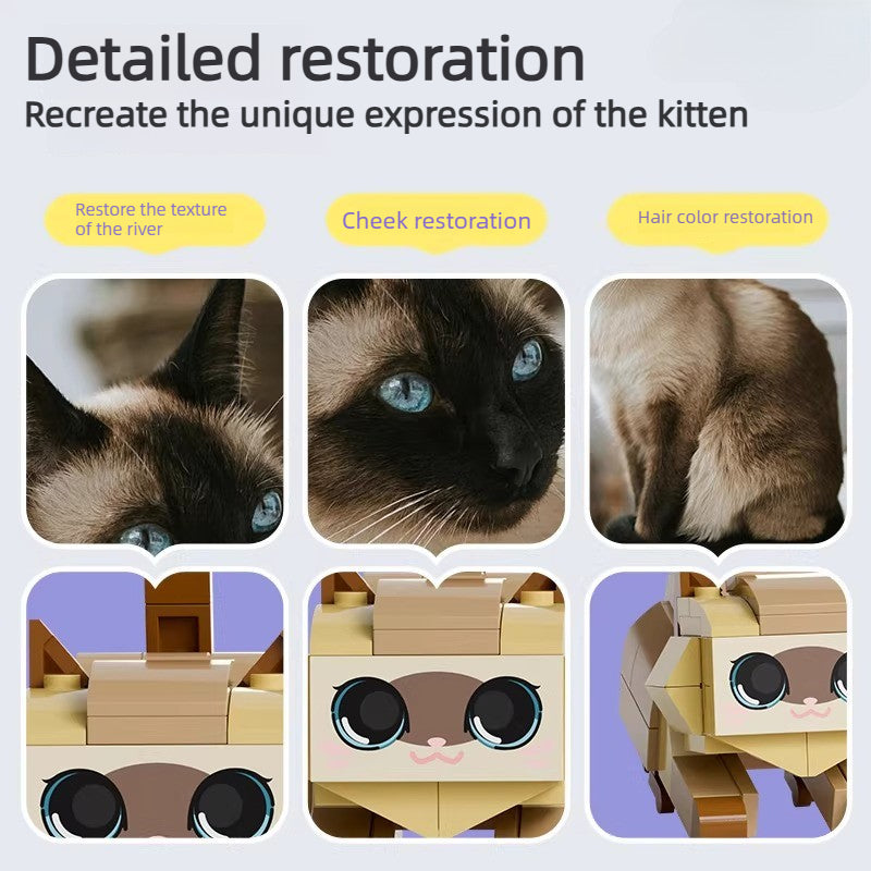 Photo custom pet cat tide play building block toy DIY creative figure gift Q Meng