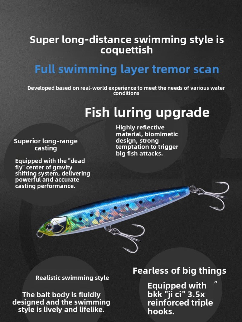 Ghostfly second generation submersible pencil lure bait ultra-long throw croaker, sea bass, military fish lure fake bait