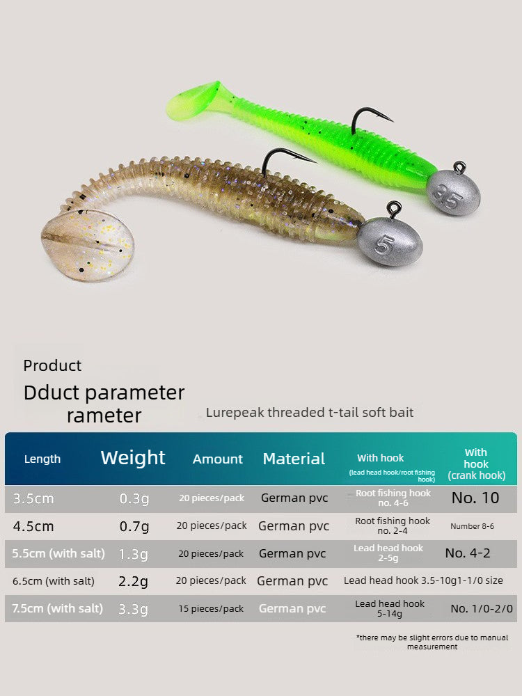 Thread‑tailed Soft Lures, Jig Heads, Drop Shot Rigs, Texas Rigs, for Bass, Mandarin Fish, Topmouth Culter, Spiral Soft Worm Lure Fishing Baits
