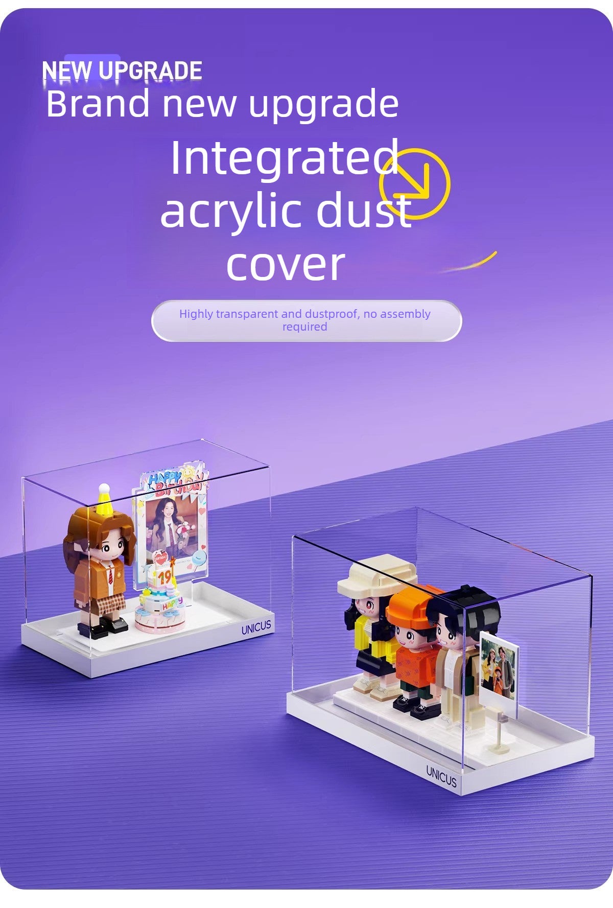 [Single double acrylic cover size optional] Figure dust cover storage display box [Shipped separately]