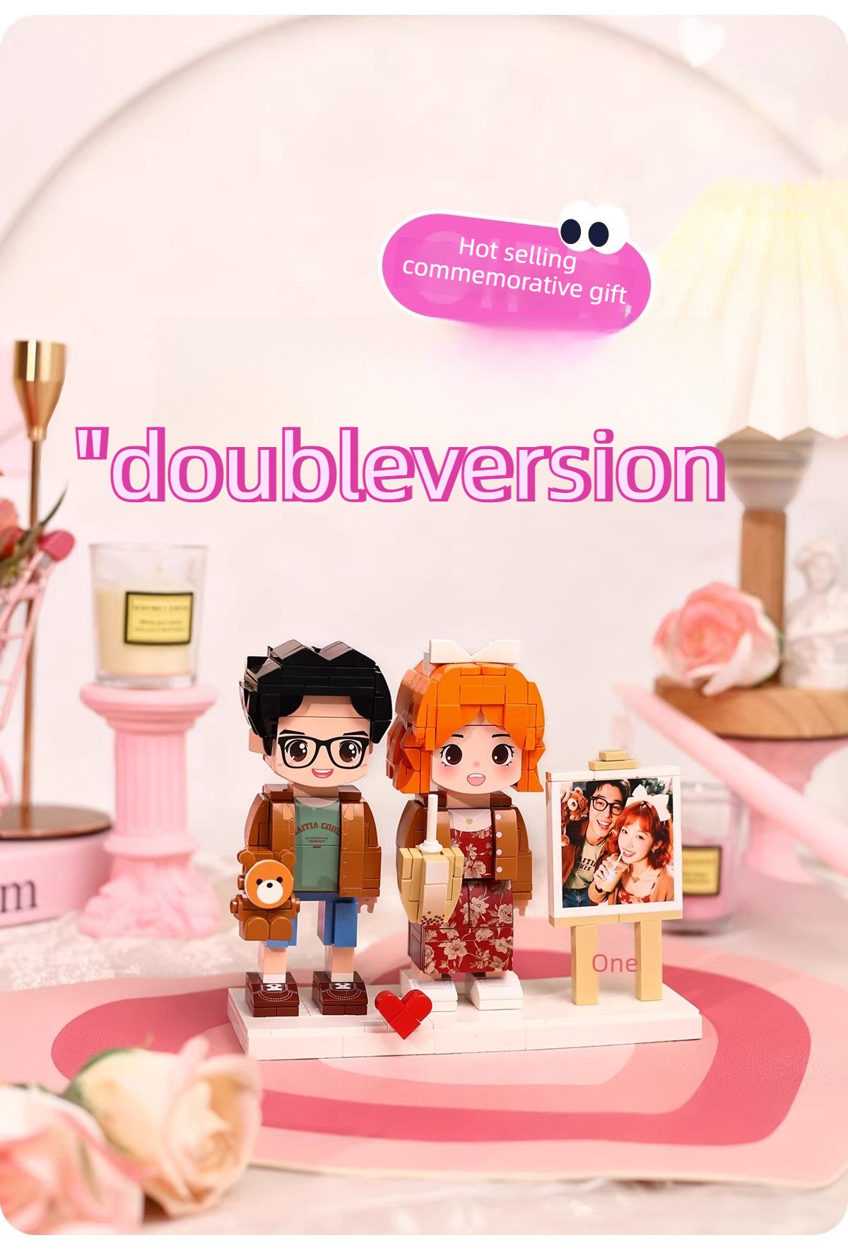 Photo building block custom portrait couple girlfriend DIY handmade birthday gift creative doll