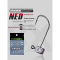 Double‑barb NED Jig Head for Lure Fishing in Black‑pit Ponds, for Bass and Mandarin Fish, Wide Hook Gap, NED Tumbler, Snag‑Resistant