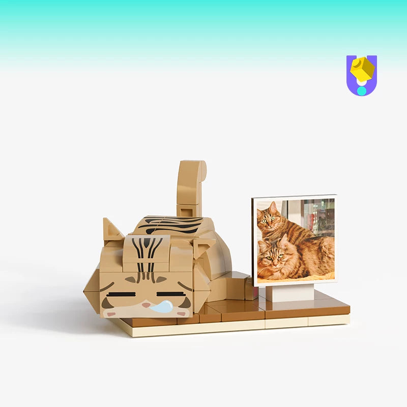 Photo custom pet cat tide play building block toy DIY creative figure gift Q Meng