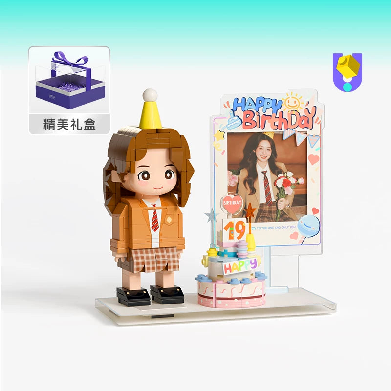 Birthday gift girlfriend photo custom building block portrait DIY figure doll give girl gift