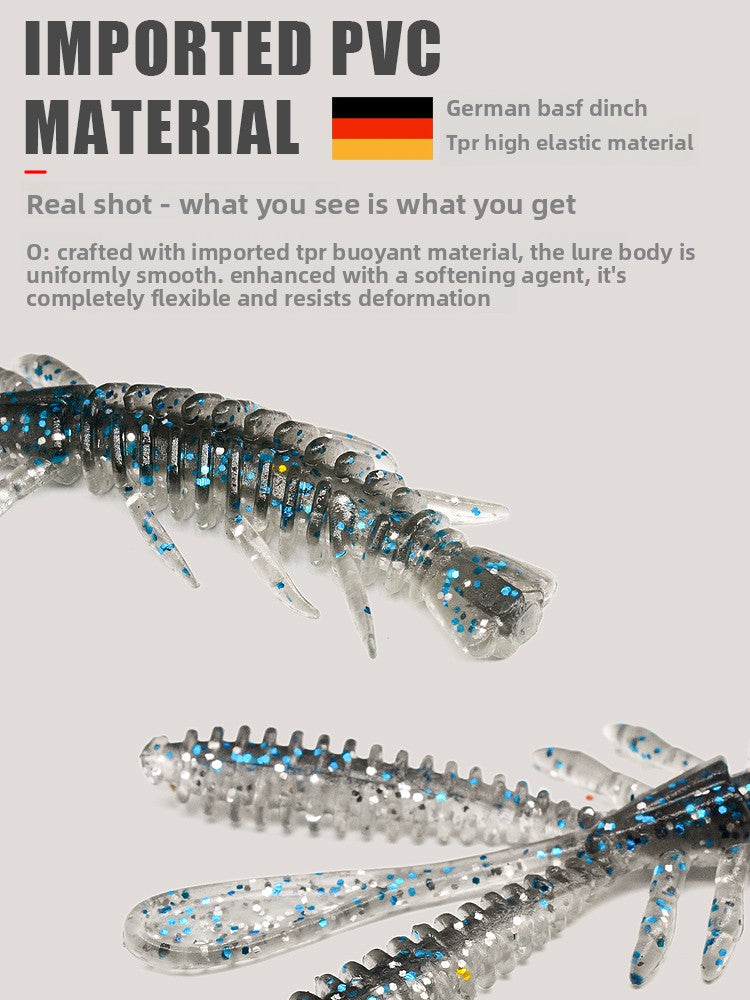 LUREPEAK Floating shrimp soft bait Ned NED upside down fishing black pit perch Luya mayfly shrimp type soft bait soft worm