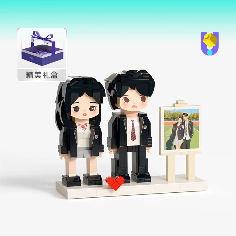 Photo building block custom portrait couple girlfriend DIY handmade birthday gift creative doll