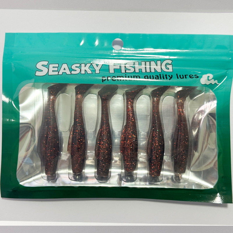 Special offer, Luya bait floating T-tail soft bait with fins soft insect bait lead head hook Texas fishing group