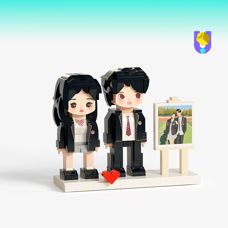 Photo building block custom portrait couple girlfriend DIY handmade birthday gift creative doll