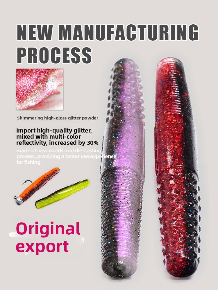 Floating Stick‑Bait Neko Drop‑Shot Rig, Salt‑Infused Strong Scent Lure for Black‑Bass and Mandarin Fish in Commercial Fishing Ponds, Soft Plastic Worm Lure for Lure Fishing