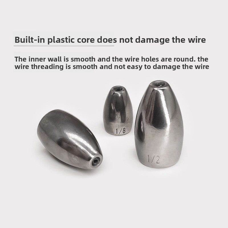 Luya tungsten steel bullet lead drop Dezhou fishing group hollow pipe does not hurt the line far cast anti-bottom tungsten steel lead