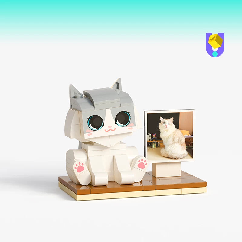 Photo custom pet cat tide play building block toy DIY creative figure gift Q Meng