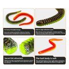 Fish‑Taming Master Slow‑Sinking Worm Soft Lure, Lure Loach Bait for Black Pit with Inserted Lead, Soft Breadworm Bait for Bass and Mandarin Fish