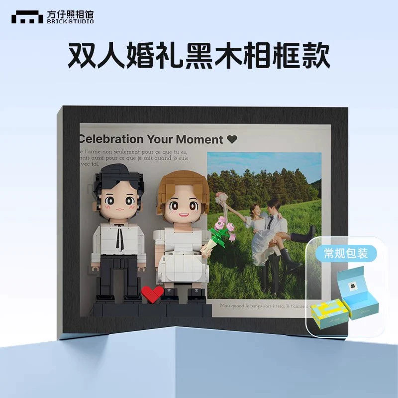 Fang Zai photo studio photo custom building block portrait couple wedding ornament for girlfriend's birthday wedding gift girl
