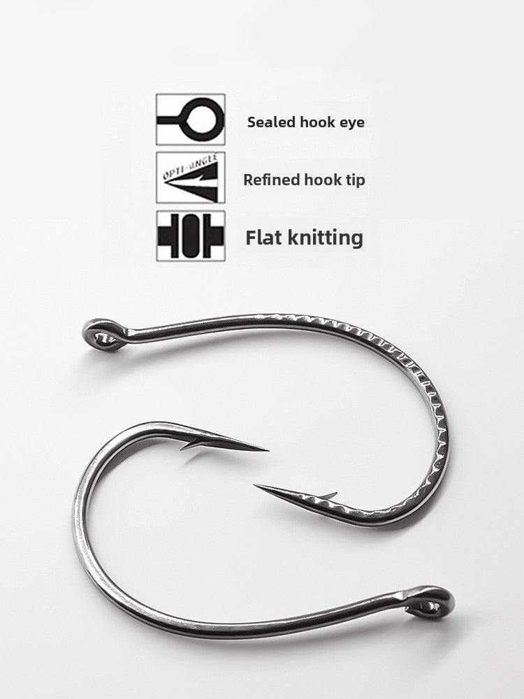 Drop shot hook, wacky hook 8003, for lure‑fishing with soft stick baits to catch bass and mandarin fish, reinforced dragon‑scale hook