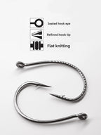 Drop shot hook, wacky hook 8003, for lure‑fishing with soft stick baits to catch bass and mandarin fish, reinforced dragon‑scale hook