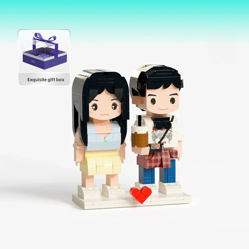 Photo building block doll customization Fangzai photo studio building block gift Qixi Valentine's Day creative gift
