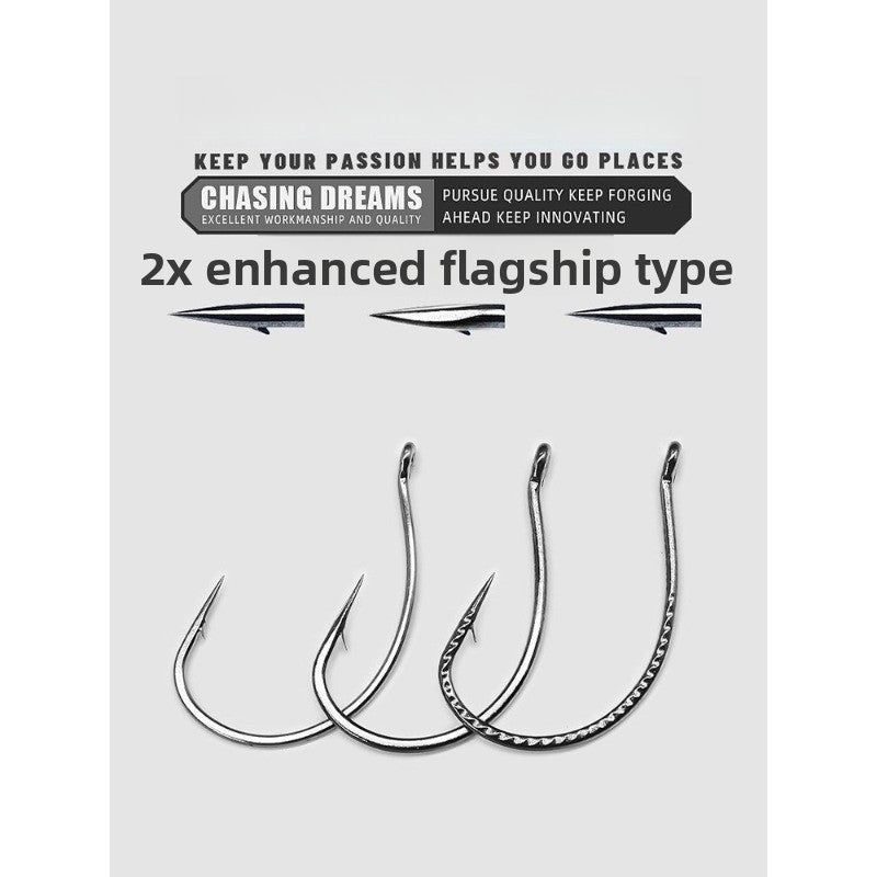 Drop shot hook, wacky hook 8003, for lure‑fishing with soft stick baits to catch bass and mandarin fish, reinforced dragon‑scale hook