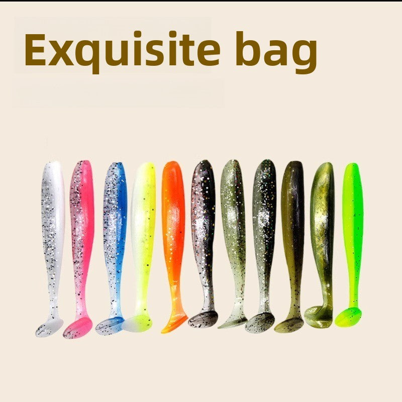 7cm two-color T-tail soft lures for lure fishing, soft plastic worms matched with jig heads, artificial baits targeting mandarin fish, sea bass and topmouth culter