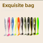 7cm two-color T-tail soft lures for lure fishing, soft plastic worms matched with jig heads, artificial baits targeting mandarin fish, sea bass and topmouth culter
