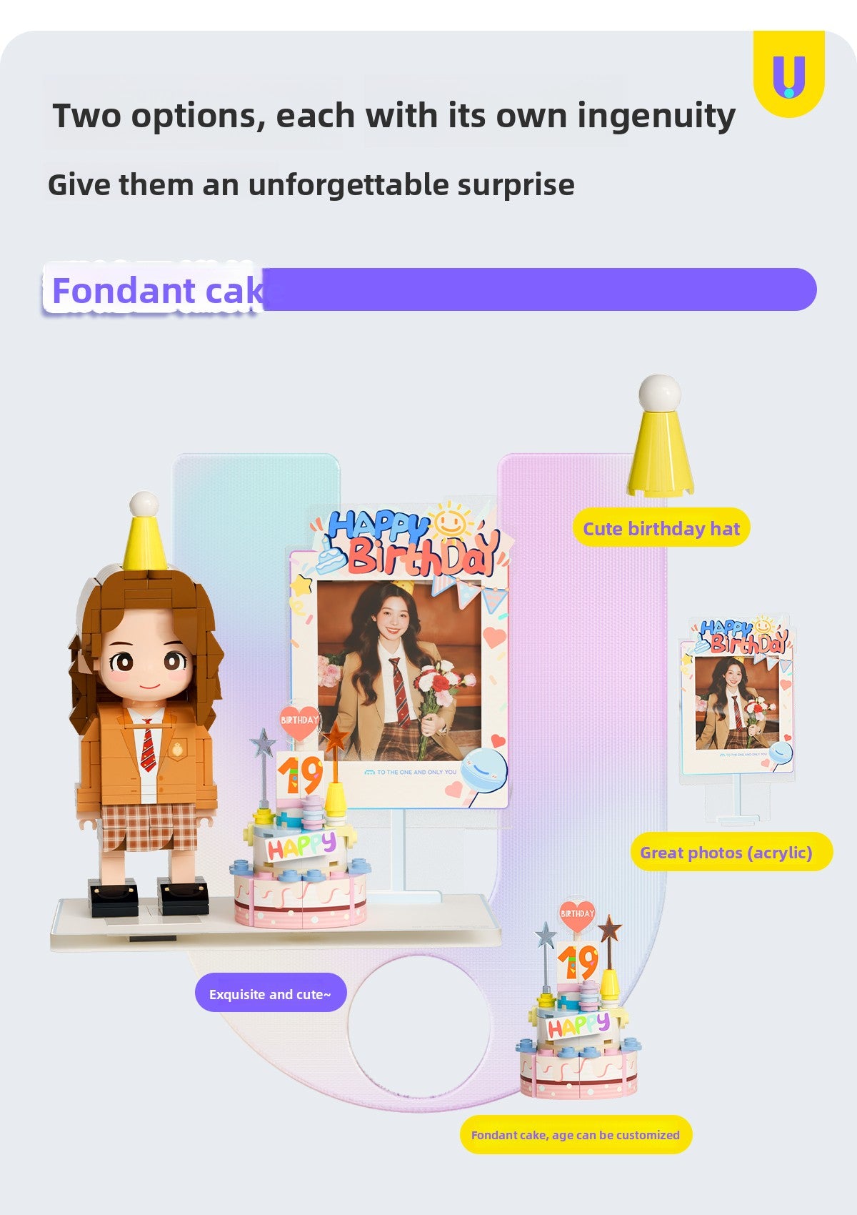 Birthday gift girlfriend photo custom building block portrait DIY figure doll give girl gift