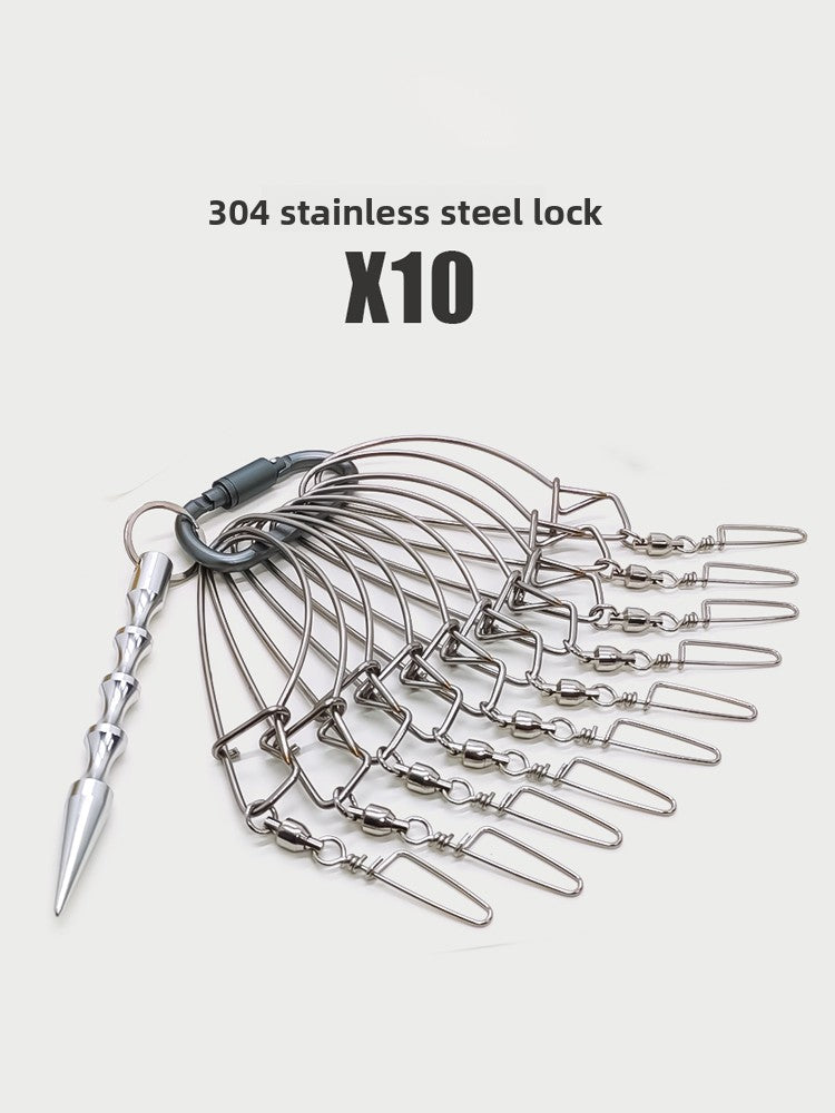 Lure Fish Stringer, Live Fish Lock, Fish Controller, Stainless‑Steel Wire Fish Hanging & Stringing Special‑Purpose Tool