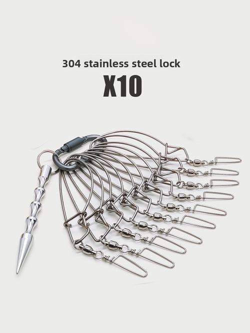Lure Fish Stringer, Live Fish Lock, Fish Controller, Stainless‑Steel Wire Fish Hanging & Stringing Special‑Purpose Tool