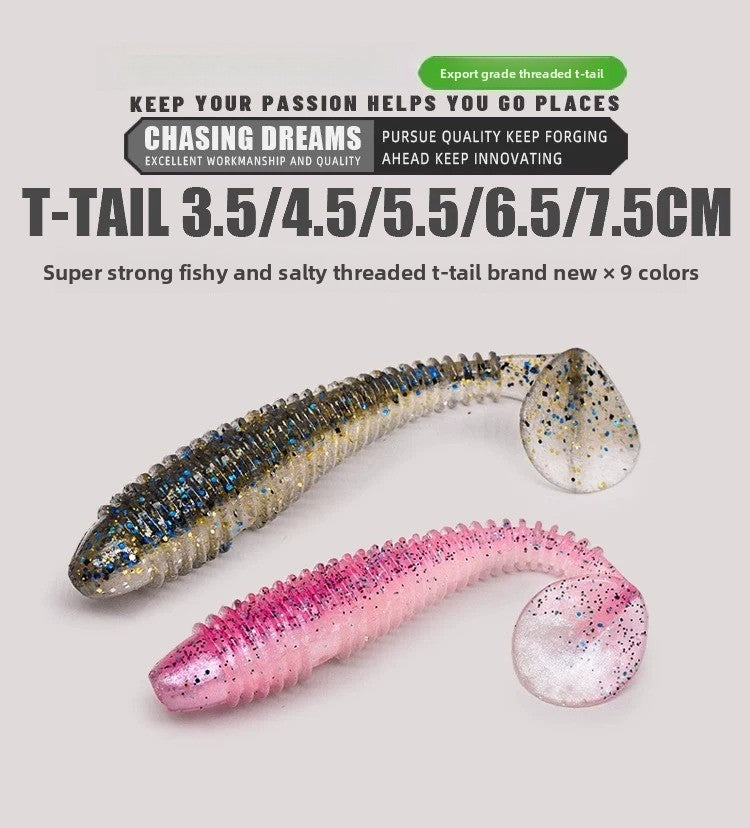 Thread‑tailed Soft Lures, Jig Heads, Drop Shot Rigs, Texas Rigs, for Bass, Mandarin Fish, Topmouth Culter, Spiral Soft Worm Lure Fishing Baits