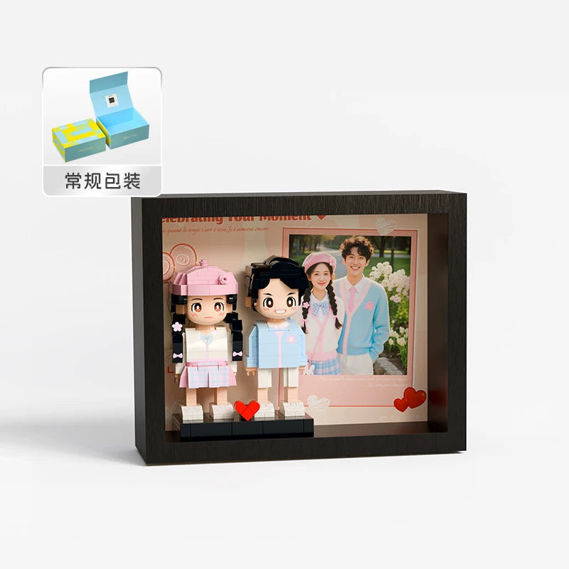 Photo frame photo custom portrait building block ornament couple birthday DIY figure gift for girlfriend