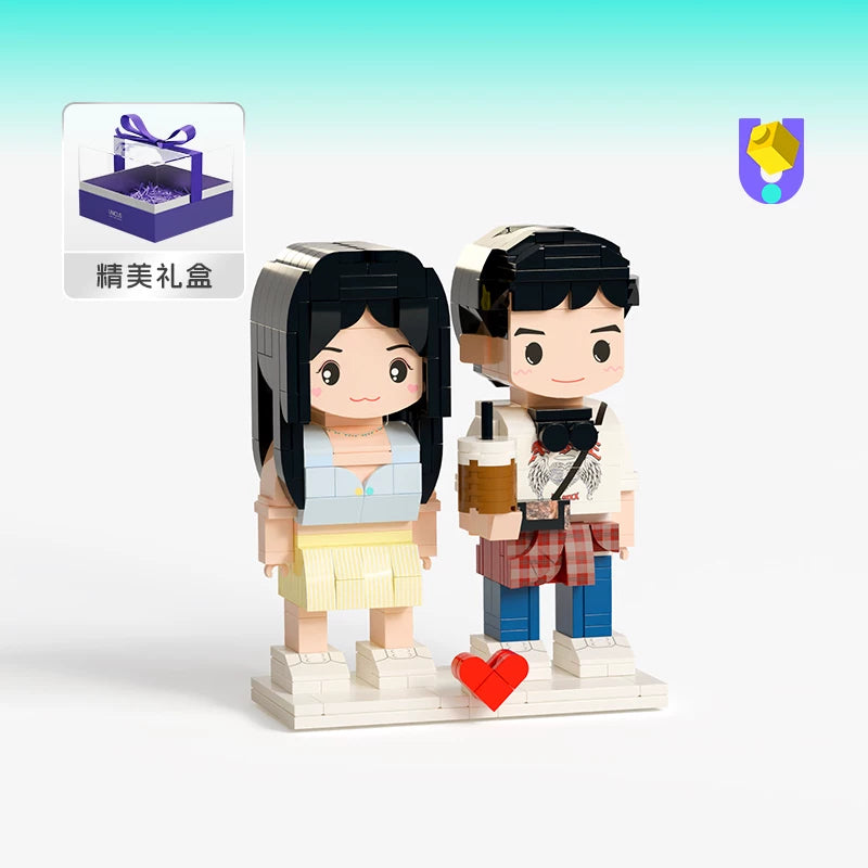 Photo building block custom portrait couple girlfriend DIY handmade birthday gift creative doll
