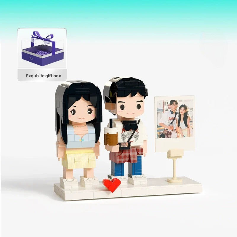 Photo building block doll customization Fangzai photo studio building block gift Qixi Valentine's Day creative gift