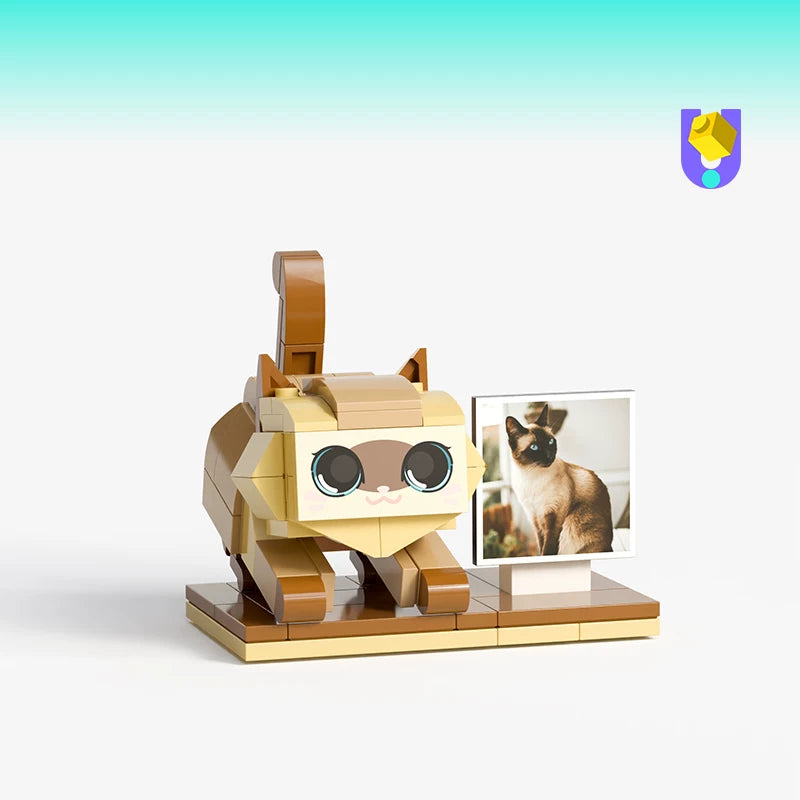 Photo custom pet cat tide play building block toy DIY creative figure gift Q Meng
