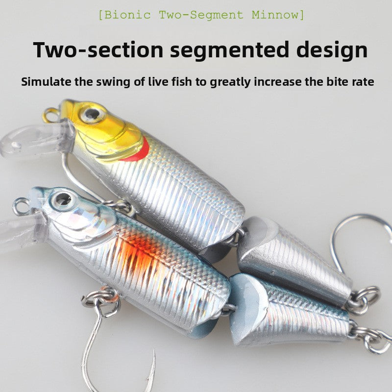 Microfishing sinking minnow lures for lure fishing, 3.8g two-section minnow swimming baits, artificial lures for topmouth culter, sharpbelly and sea bass
