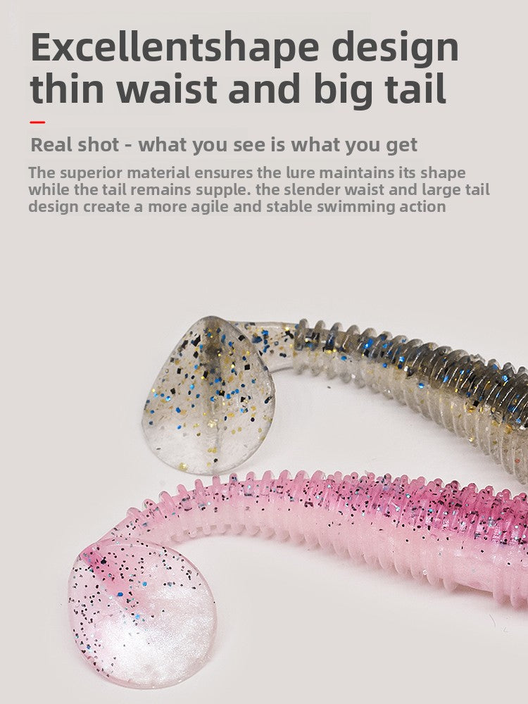Thread‑tailed Soft Lures, Jig Heads, Drop Shot Rigs, Texas Rigs, for Bass, Mandarin Fish, Topmouth Culter, Spiral Soft Worm Lure Fishing Baits