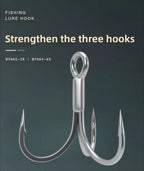 Luya Sanben Hook 6066 Quadruple Reinforced Matte Tin Anti-rust Three-claw Hook Bait with Hook Luya Crossed Bass