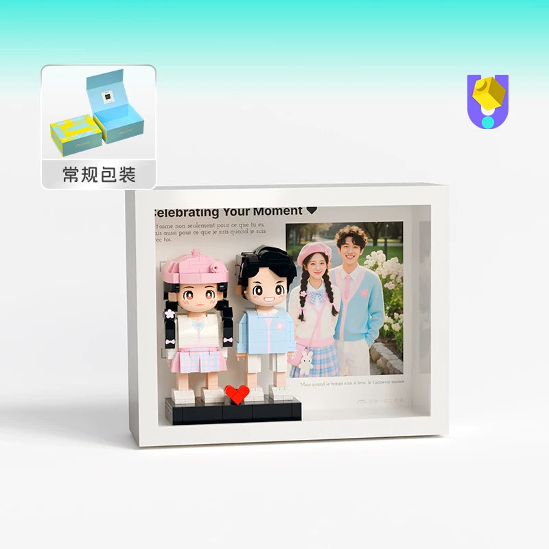 Photo frame photo custom portrait building block ornament couple birthday DIY figure gift for girlfriend