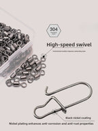 Enhanced Figure‑8 Swivel Snap Connectors, Stainless Steel Rotating 8‑Ring, Complete Range of Fishing Accessories