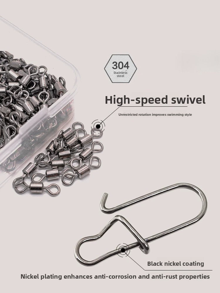 Enhanced Figure‑8 Swivel Snap Connectors, Stainless Steel Rotating 8‑Ring, Complete Range of Fishing Accessories