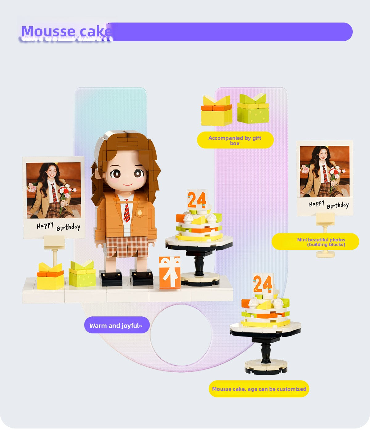 Birthday gift girlfriend photo custom building block portrait DIY figure doll give girl gift