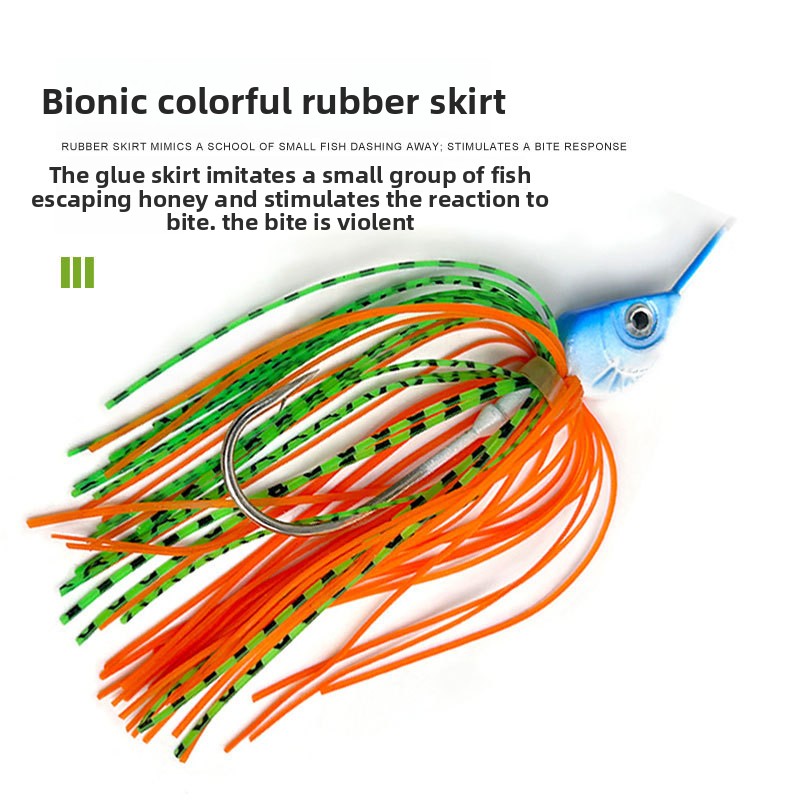 Beard Man Lure High-Speed Rotating Spinnerbait Noisy Fishing Lure Snag-Resistant for Bass and Snakehead