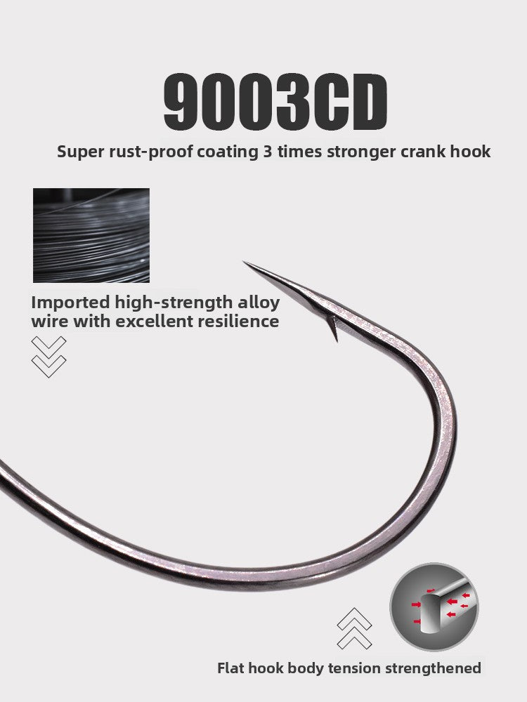 Crank Hook Luya Strengthening Texas Carlo Fishing Group Inverted Fishing Micro Object Perch Mandarin Fish Wide Belly 9003CD Hook