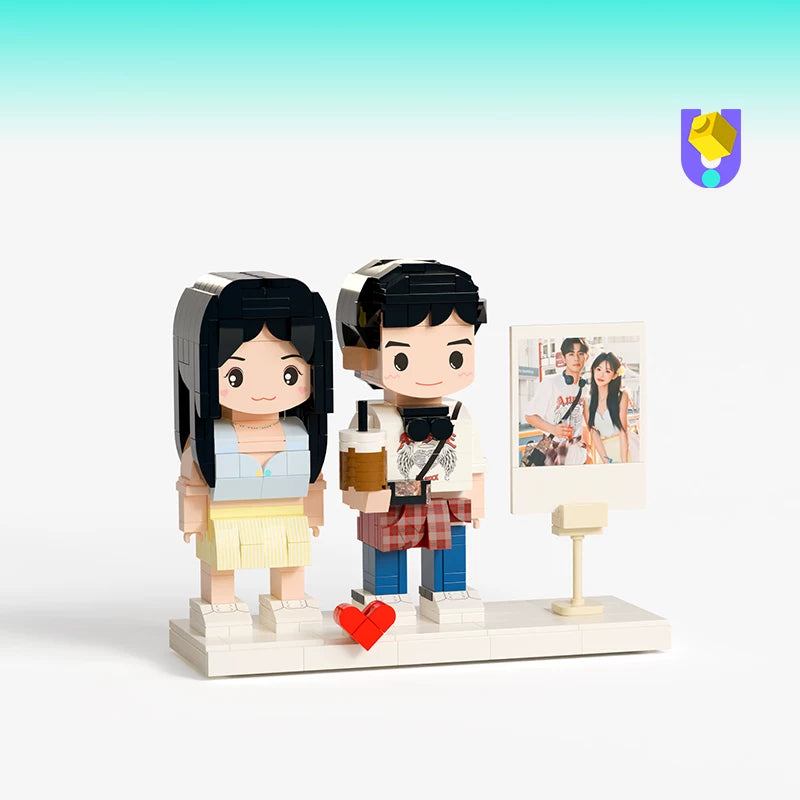 Photo building block custom portrait couple girlfriend DIY handmade birthday gift creative doll