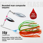 Beard Man Lure High-Speed Rotating Spinnerbait Noisy Fishing Lure Snag-Resistant for Bass and Snakehead