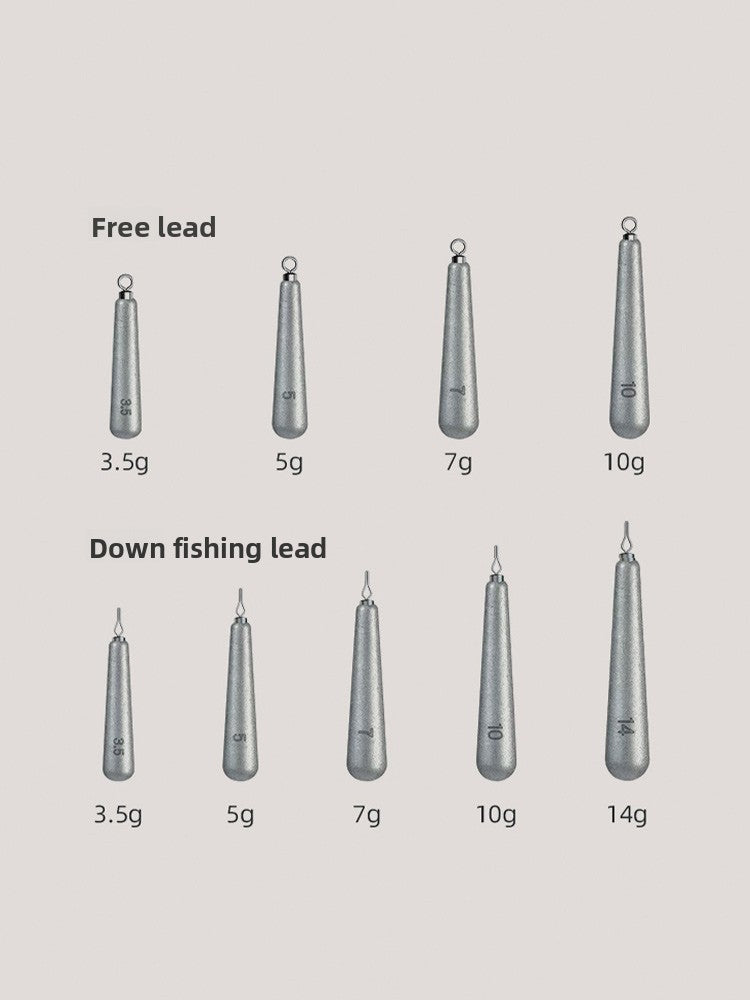 Die‑cast Drop Shot Weight, Cylindrical Sinker 8003, Free‑Rig, Long‑Cast, Snag‑Resistant, for Bass and Siniperca chuatsi Fishing