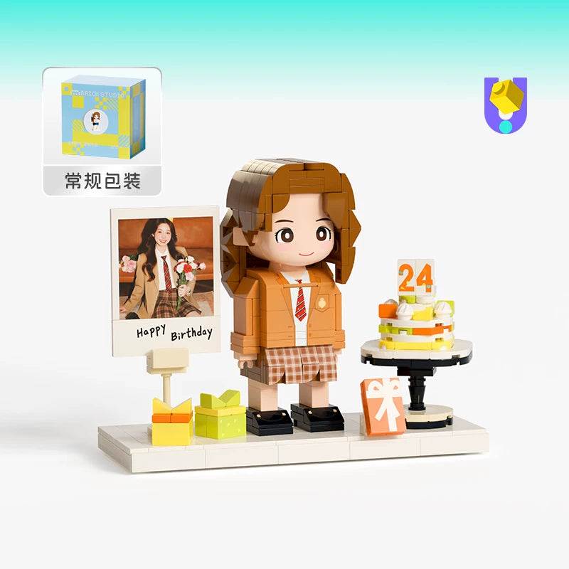 Birthday gift girlfriend photo custom building block portrait DIY figure doll give girl gift