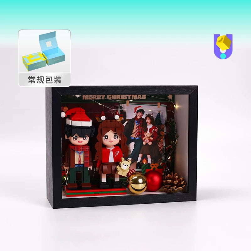 Photo frame photo custom portrait building block ornament couple birthday DIY figure gift for girlfriend